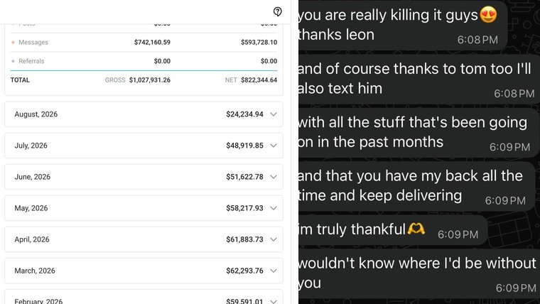 Dashboard preview: 822k net in ten months